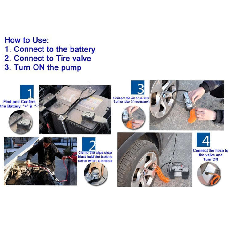 Portable 4X4 Heavy Duty Air Compressor 12V 150PSI 35LPM Pump Tire Inflatable Pump Car Tool with W...