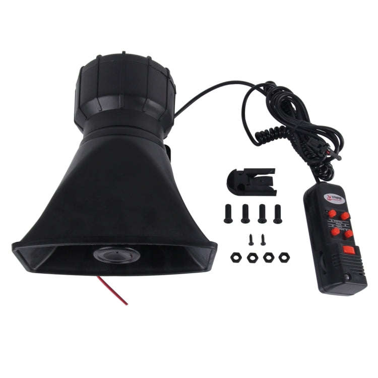 HJS-78005 12V 60W 300dB Car Electric Alarm Air Horn Siren Speaker 5 Sound Tone/ 3 Sound Tone Supe...
