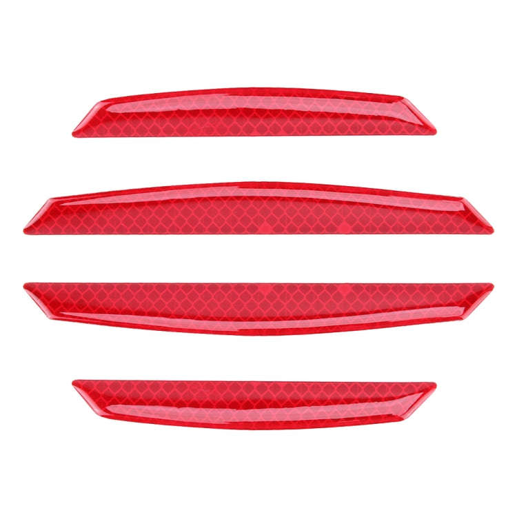 4 PCS Universal Car Door Anti-collision Strip Protection Guards Trims Stickers (Red)