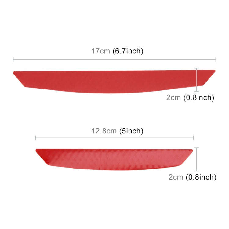 4 PCS Universal Car Door Anti-collision Strip Protection Guards Trims Stickers (Red)