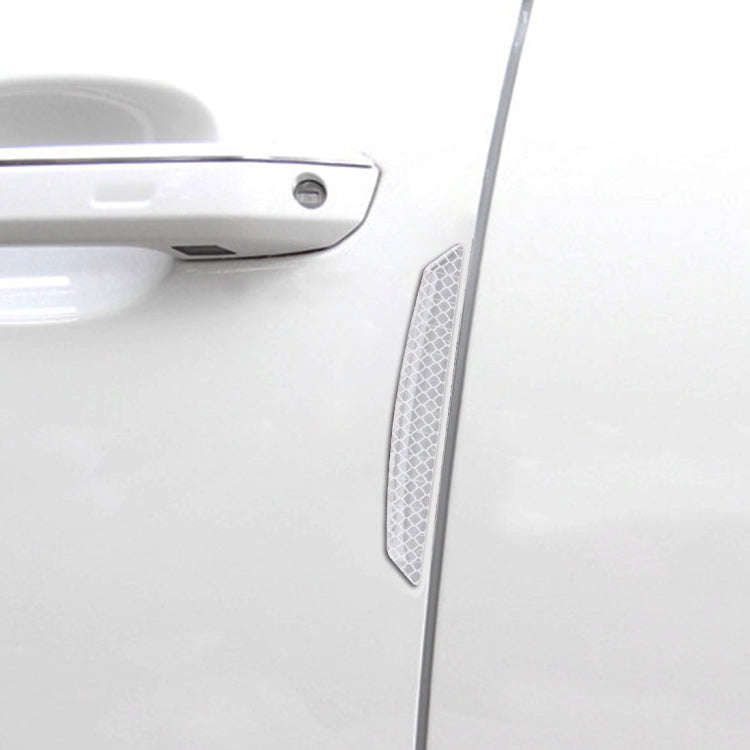 4 PCS Universal Car Door Anti-collision Strip Protection Guards Trims Stickers (White)