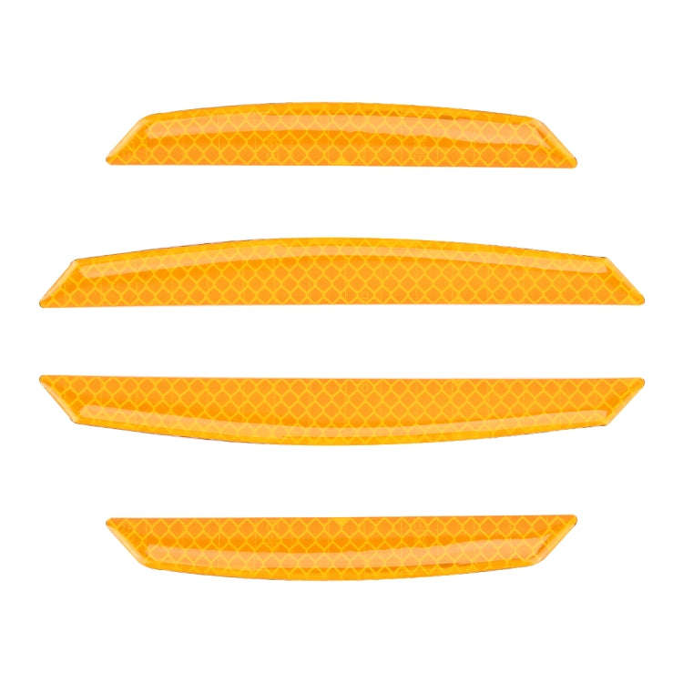 4 PCS Universal Car Door Anti-collision Strip Protection Guards Trims Stickers (Yellow)