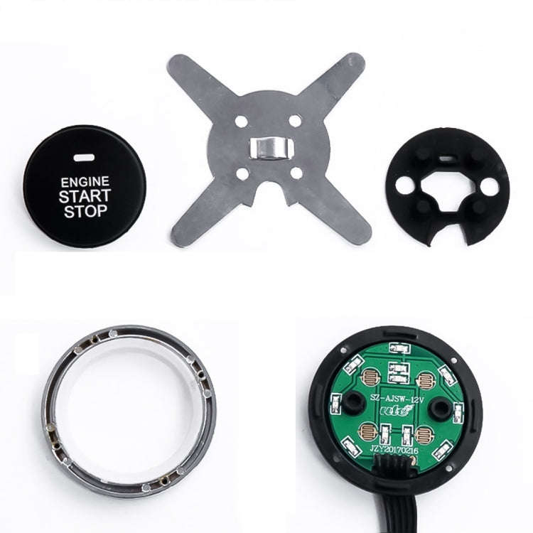 Smart Car Switch Car Engine Start Stop Switch Car Push Start Switch, with RFID Alarm System, Blue...