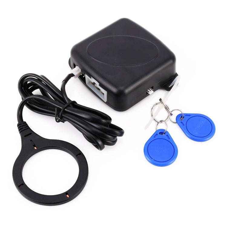 Smart Car Switch Car Engine Start Stop Switch Car Push Start Switch, with RFID Alarm System, Blue...