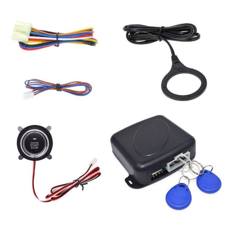 Smart Car Switch Car Engine Start Stop Switch Car Push Start Switch, with RFID Alarm System, Blue...