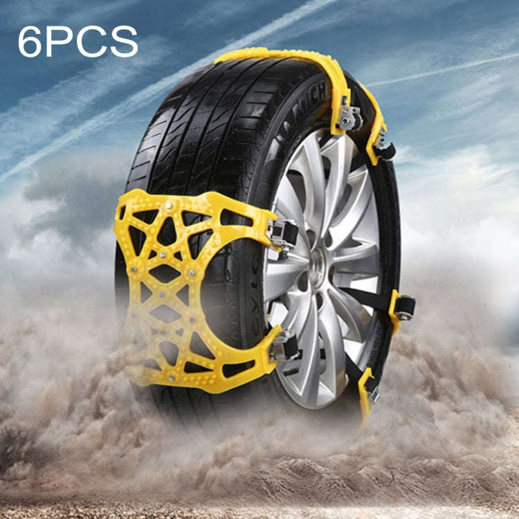 6 PCS Car Snow Tire Anti-skid Chains Winter Car Snow Tire Chains Wheel Chains Anti-skid Belt Thic...