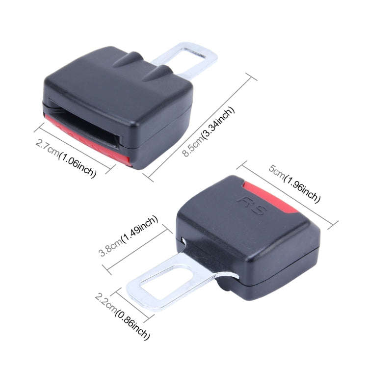 2 PCS RS-01 Universal Car Seat Belt Extension Buckle (Black)