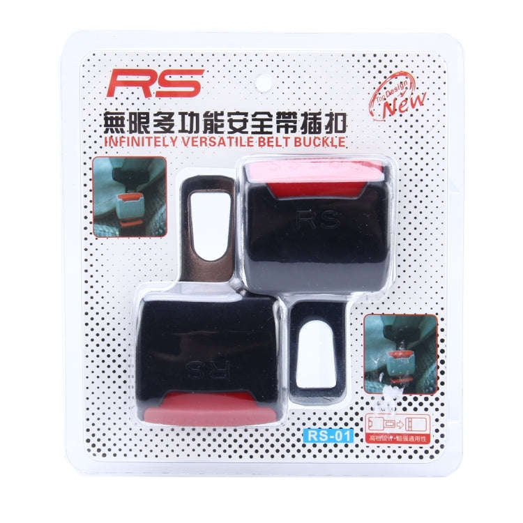 2 PCS RS-01 Universal Car Seat Belt Extension Buckle (Black)
