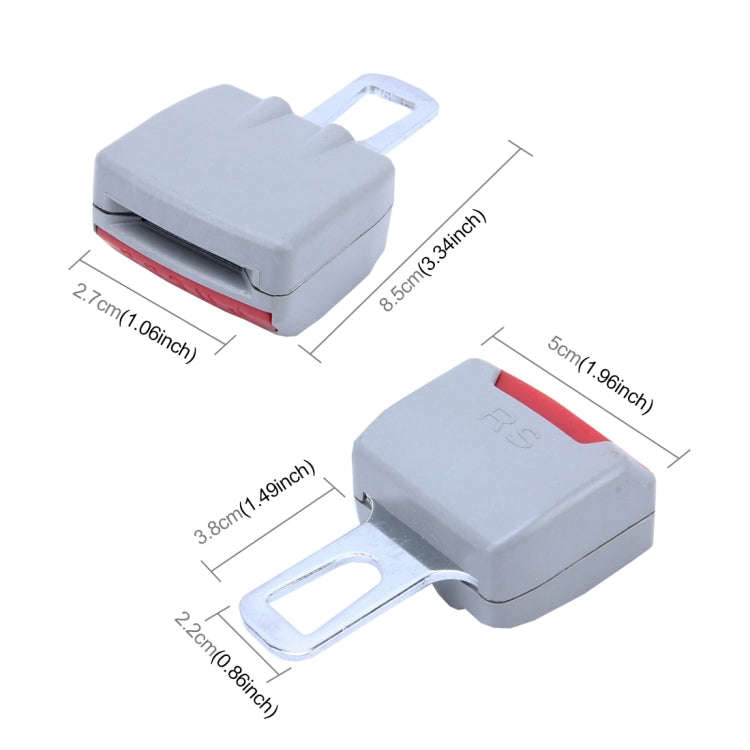 2 PCS RS-01 Universal Car Seat Belt Extension Buckle (Grey)