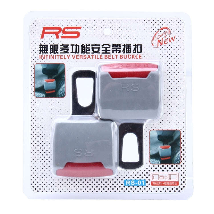 2 PCS RS-01 Universal Car Seat Belt Extension Buckle (Grey)