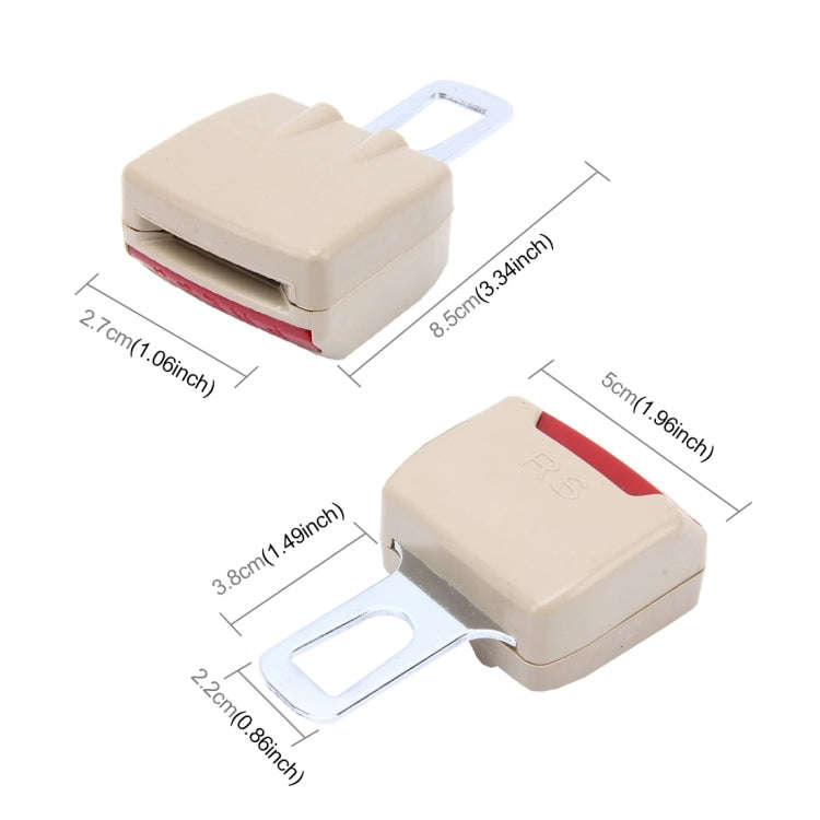 2 PCS RS-01 Universal Car Seat Belt Extension Buckle (Khaki)
