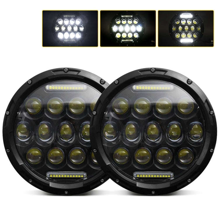2 PCS 7 inch DC10-48V 36W 6000K Harley Motorcycle Headlight with 12 SMD-5630-LED Lamps and 12 Cry...