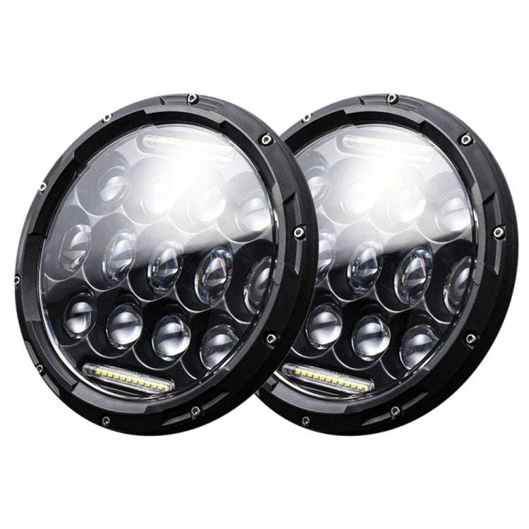 2 PCS 7 inch DC10-48V 36W 6000K Harley Motorcycle Headlight with 12 SMD-5630-LED Lamps and 12 Cry...
