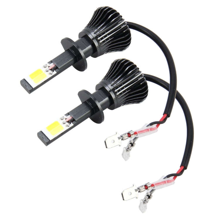 2 PCS H1 DC 12V 6W 6000K+3500K Car LED Fog Lights with Double-sided COB Lamps (White Light+Yellow...