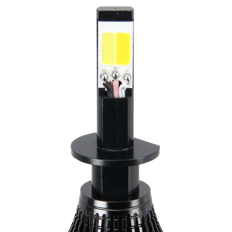 2 PCS H1 DC 12V 6W 6000K+3500K Car LED Fog Lights with Double-sided COB Lamps (White Light+Yellow...