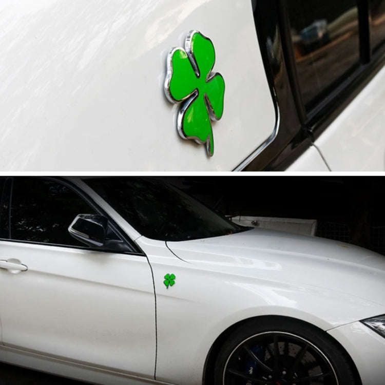 Four Leaf Clover Herb Luck Symbol Badge Emblem Labeling Sticker Styling Car Dashboard  Decoration...