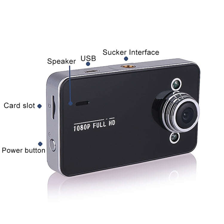 K6000 2.3 inch 90 Degrees Wide Angle Full HD 720P Video Car DVR, Support TF Card (32GB Max) / Mot...