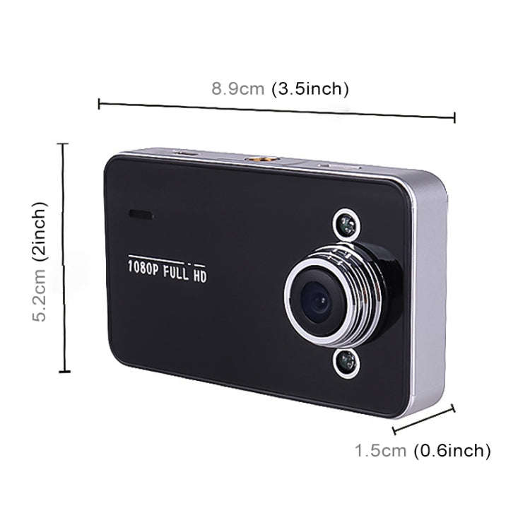 K6000 2.3 inch 90 Degrees Wide Angle Full HD 720P Video Car DVR, Support TF Card (32GB Max) / Mot...