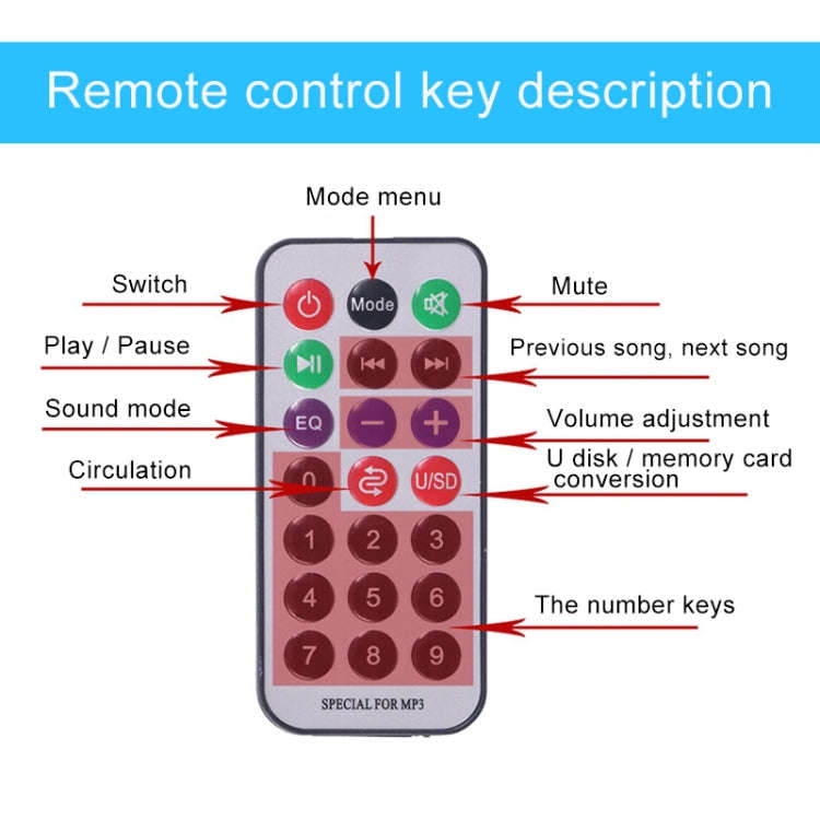 4 inch Round Shape Stereo Motorcycle / Car / Household Subwoofer, Built-in Bluetooth, Support TF ...