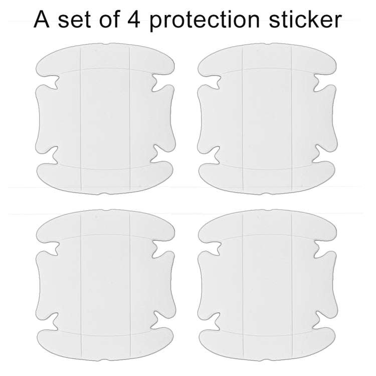 4 PCS Car-Styling Car Door Handle Scratches Resistant Sticker (White)