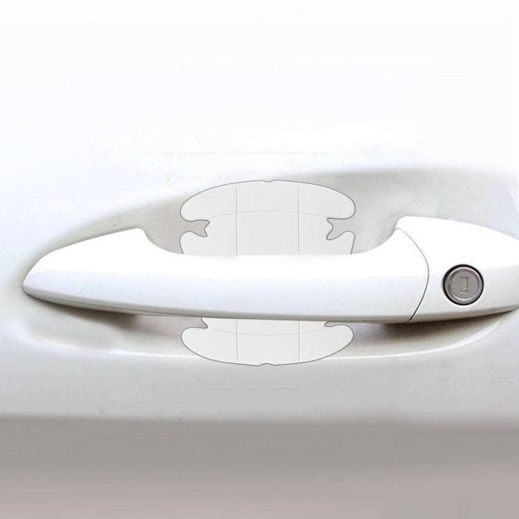 4 PCS Car-Styling Car Door Handle Scratches Resistant Sticker (White)
