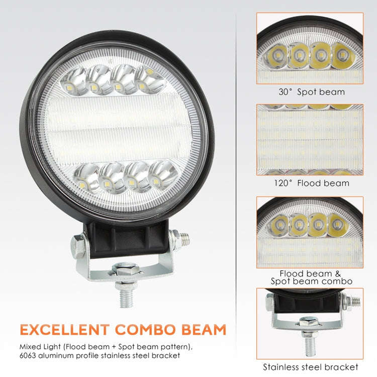 2 PCS 4 inch 15W Spot / Flood Light White Light Round-Shaped Waterproof Car SUV Work Lights Spotl...