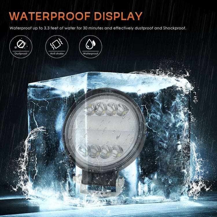 2 PCS 4 inch 15W Spot / Flood Light White Light Round-Shaped Waterproof Car SUV Work Lights Spotl...