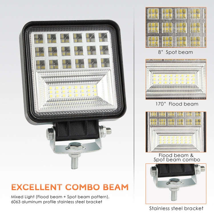 2 PCS 4 inch 20W Spot / Flood Light White Light Square-Shaped Waterproof Car SUV Work Lights Spot...