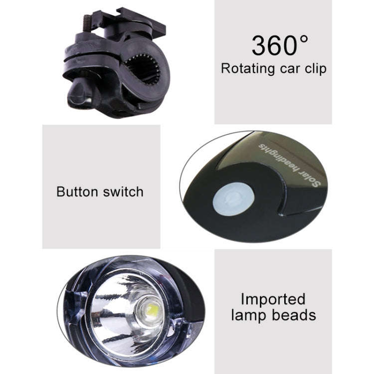 3W 240LM USB Solar Energy Motorcycle / Bicycle Front Light (White)