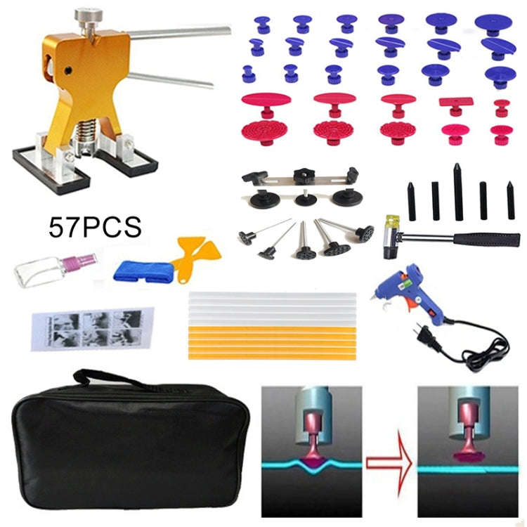 57 in 1 Auto Car Metal PDR Dent Lifter-Glue Puller Tab Hail Removal Paintless Car Dent Repair Too...