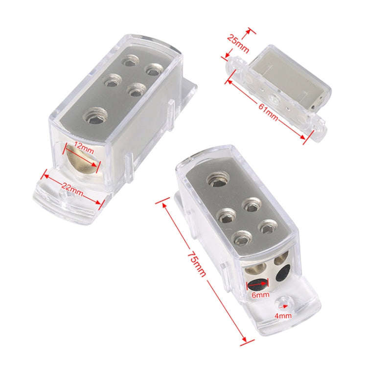 Car Audio Conversion 4GA8GA 4-way Splitter Amplifier Ground Distribution Splitter