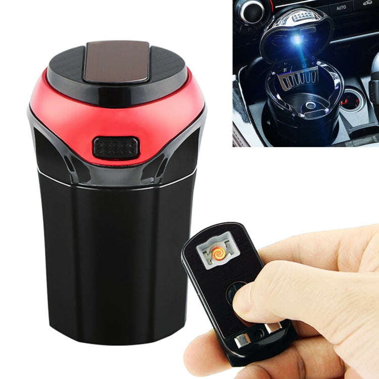 2 in 1 Universal Car Detachable Electronic Cigarette Lighter + Trash Rubbish Bin Ashtray(Red)