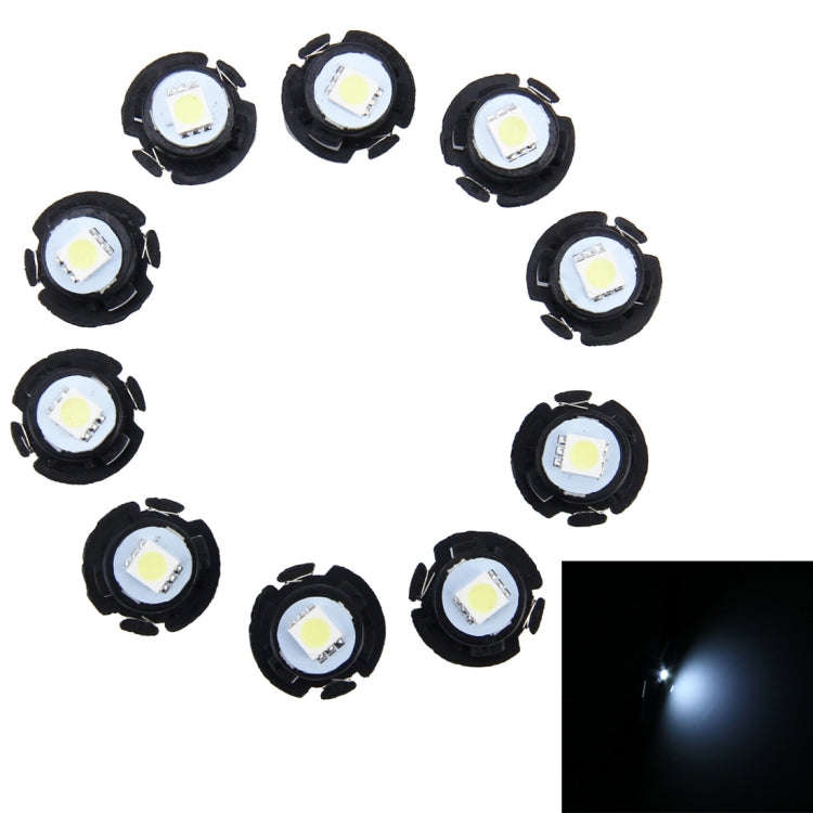 10 PCS 0.3W T6.5 Wedge Instrument Panel LED Light Dashboard Gauge Cluster Indicator Lamp Bulb(Whi...