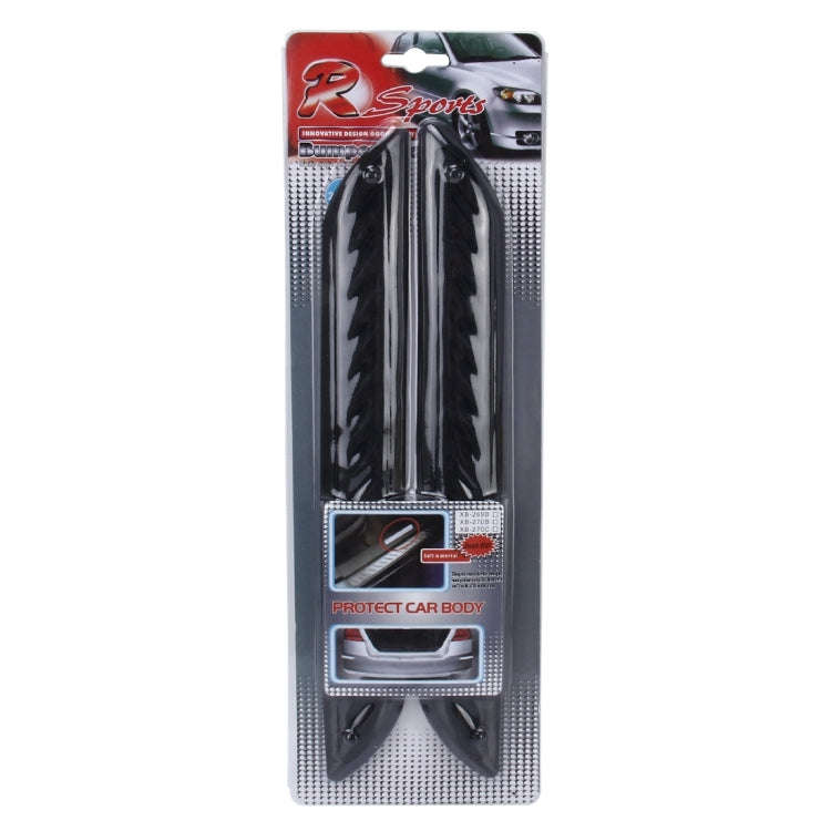 2 PCS Universal Car Auto Rubber Body Bumper Guard Protector Strip Sticker(Black)