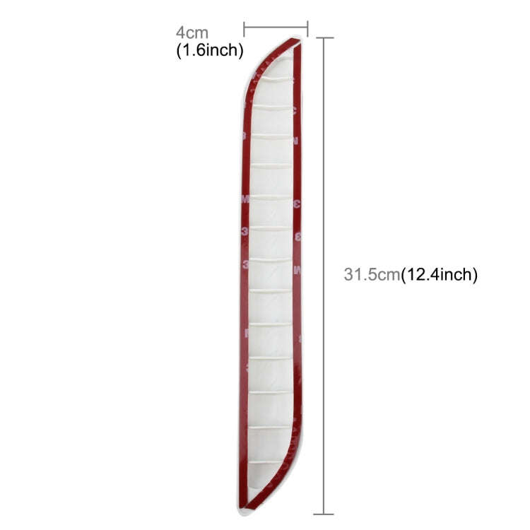 2 PCS Universal Car Auto Rubber Body Bumper Guard Protector Strip Sticker(White)