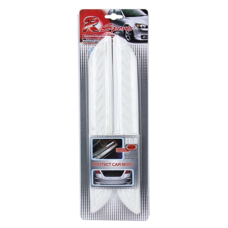 2 PCS Universal Car Auto Rubber Body Bumper Guard Protector Strip Sticker(White)