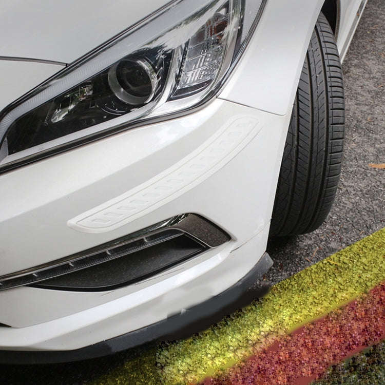 2 PCS Universal Car Auto Rubber Body Bumper Guard Protector Strip Sticker(White)