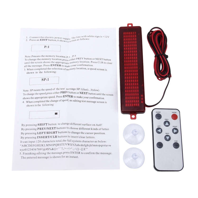 DC 12V Car LED Programmable Showcase Message Sign Scrolling Display Lighting Board with Remote Co...