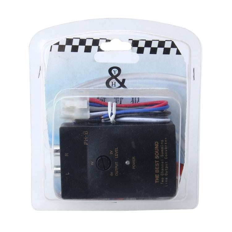 Adjustable 2 Channel RCA Line Car Auto Speaker High to Low Impedance Converter Amplifier Adapter