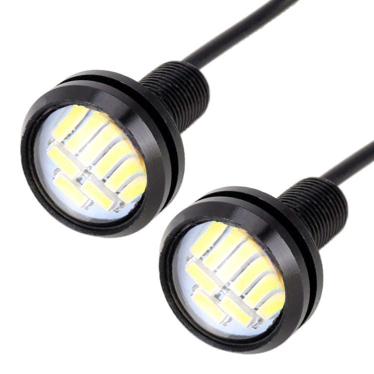 2 PCS 2W Car Auto Eagle Eyes Fog Light Turn Light with 12 SMD-4014 LED Lamps, DC 12V Cable Length...