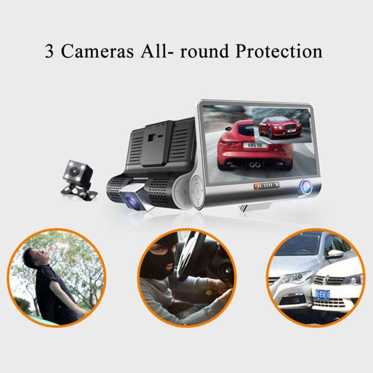 4.0 inch IPS Screen 5.0 Mega Pixels 170 Degrees Wide Angle Full HD 1080P 3 Channels Video Car DVR...