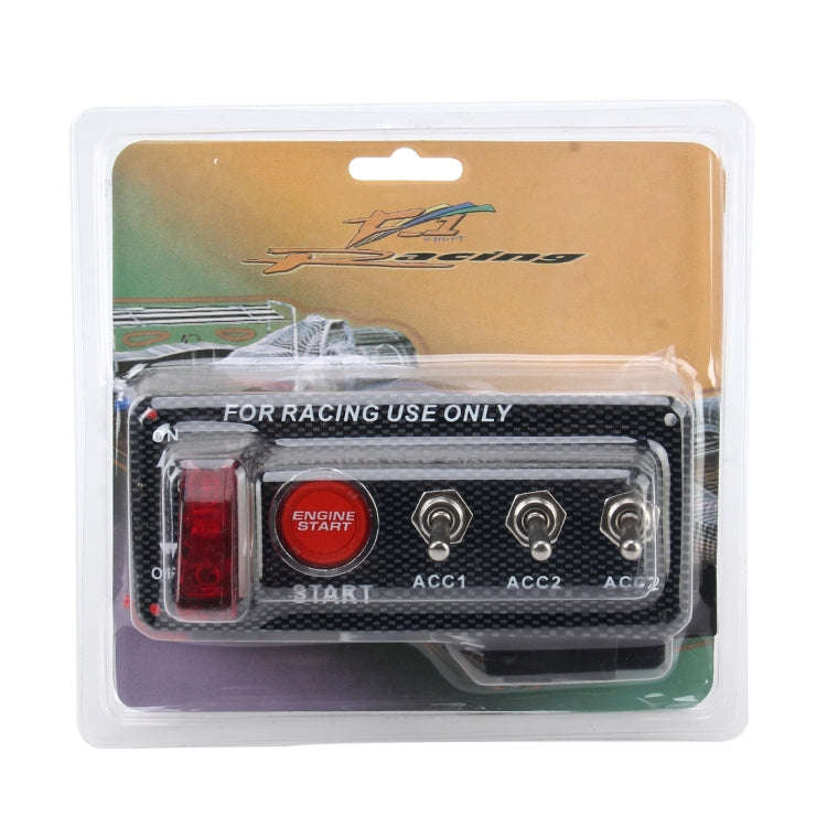 12V / 30A Carbon Fiber Racing Car 12V LED Ignition Switch Panel Engine Start Push Button LED Car ...