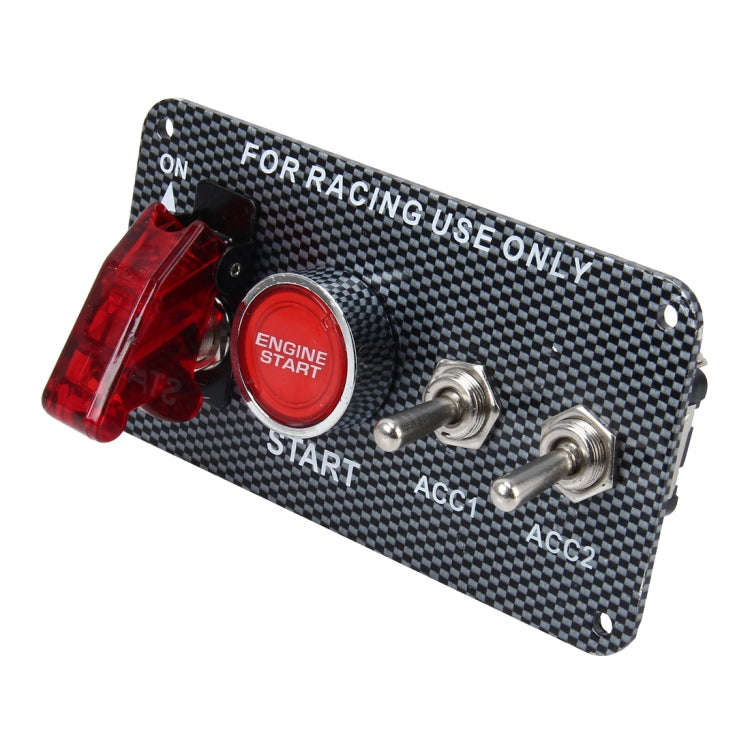 Racing Car Ignition Switch Panel Engine Start Start Push Button LED Racing Toggle Switch 12V Carb...