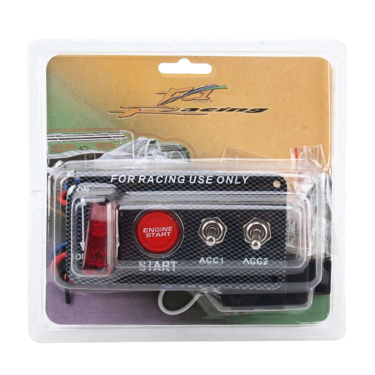 Racing Car Ignition Switch Panel Engine Start Start Push Button LED Racing Toggle Switch 12V Carb...
