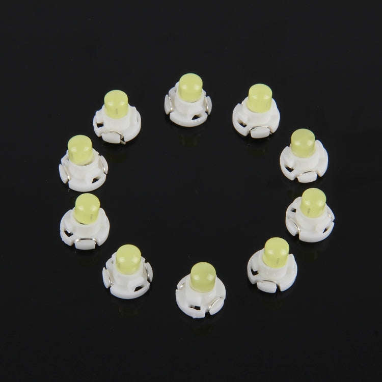 10 PCS 2W T4.2 Wedge Instrument Panel LED Light Dashboard Indicator Lamp Bulb(White Light)