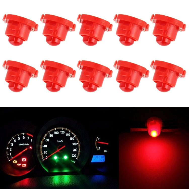 10PCS 2W T4.7 Wedge Instrument Panel LED Light Indicator Lamp Bulb(Red Light)