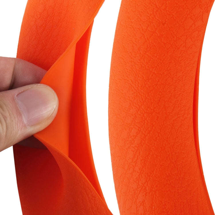 Crocodile Texture Universal Rubber Car Steering Wheel Cover For 34-48cm Wheel  (Orange)