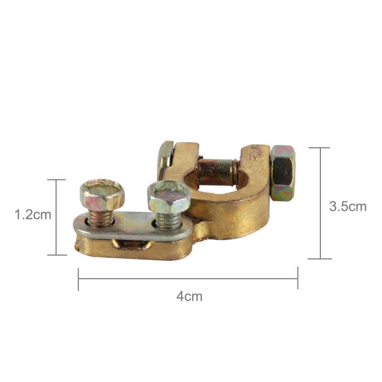 2 PCS Brass Positive and Negative Car Battery Connectors Terminals Clamps Clips, Inner Diameter: ...
