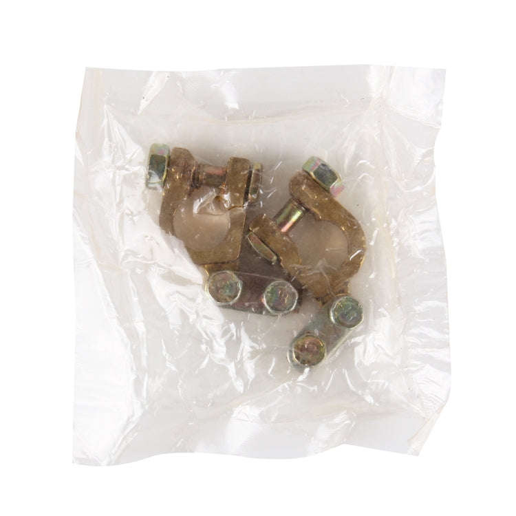 2 PCS Brass Positive and Negative Car Battery Connectors Terminals Clamps Clips, Inner Diameter: ...