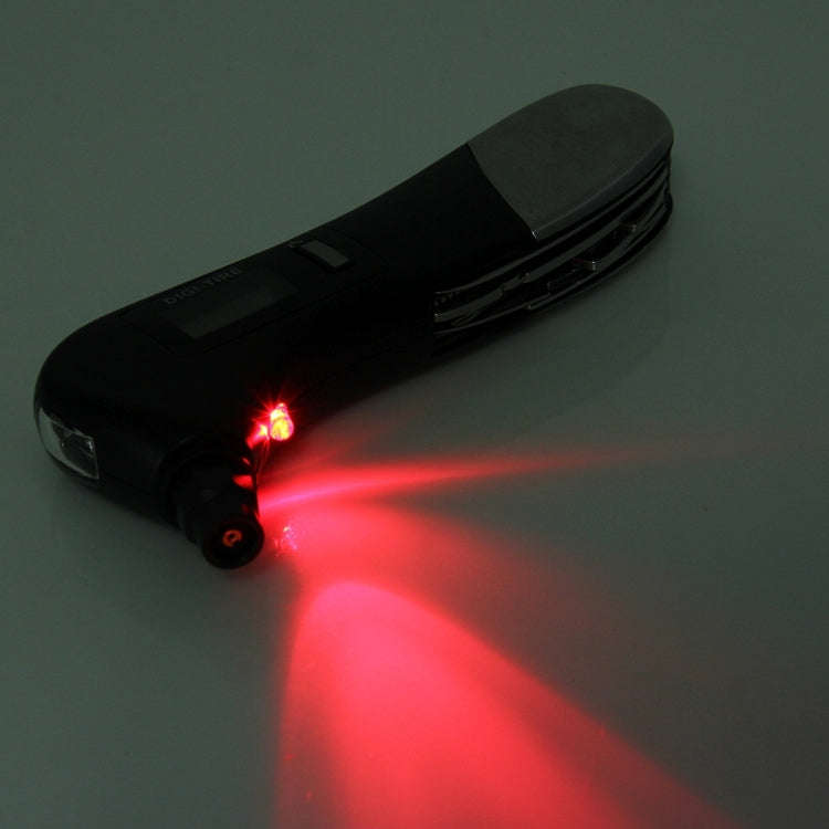 9 in 1 Digital Tire Pressure Gauge Multi-function Safety Hammer with Swiss Style Army Knife, Flas...